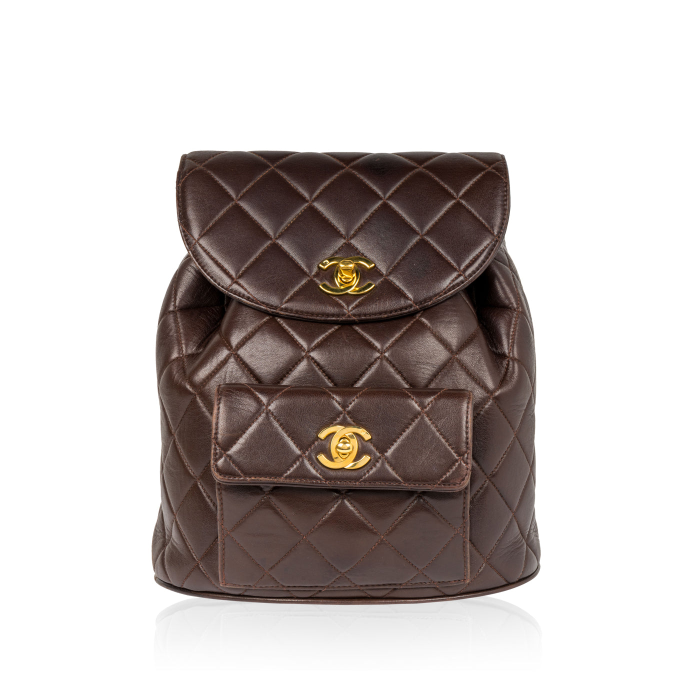 chanel backpack brown