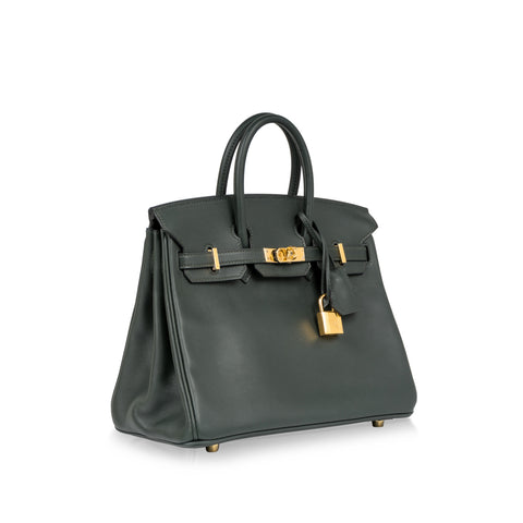 Hermès - Birkin 25 - Vert Fonce Swift - New - Full Set | Bagista