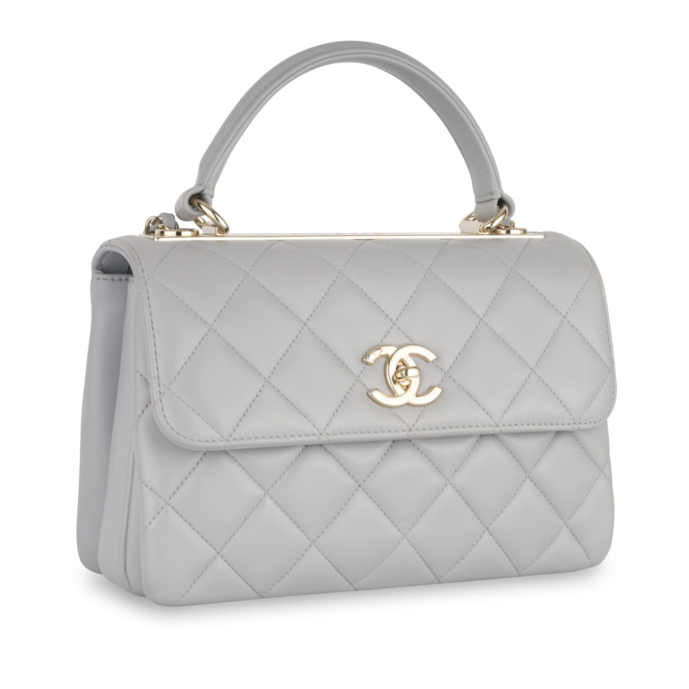 Chanel Classic Small SM Flap Grey Caviar Light Gold Hardware  Coco  Approved Studio