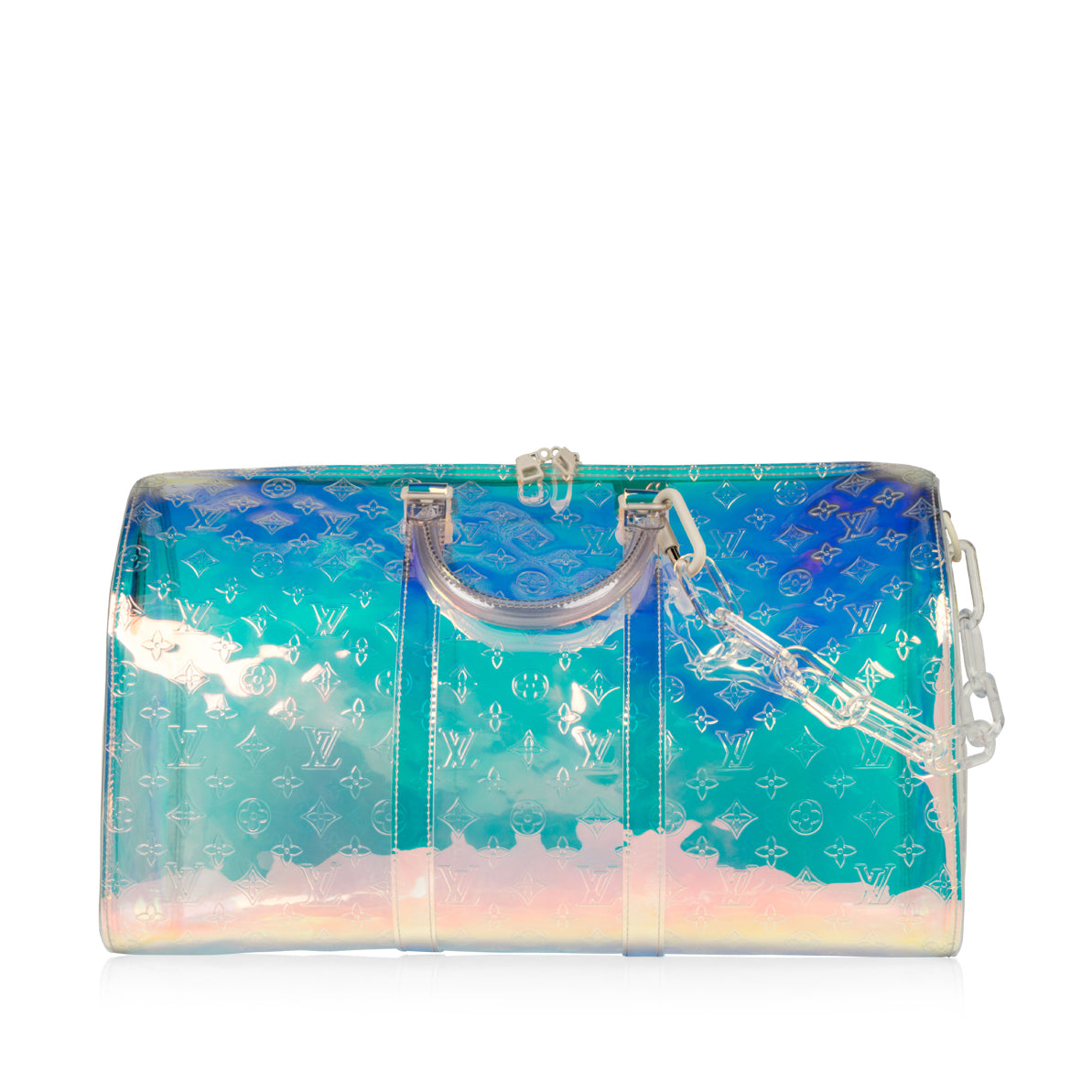 Louis Vuitton Prism Virgil Abloh Iridescent Monogram Keepall Bandoulière 50  White Hardware Available For Immediate Sale At Sotheby's