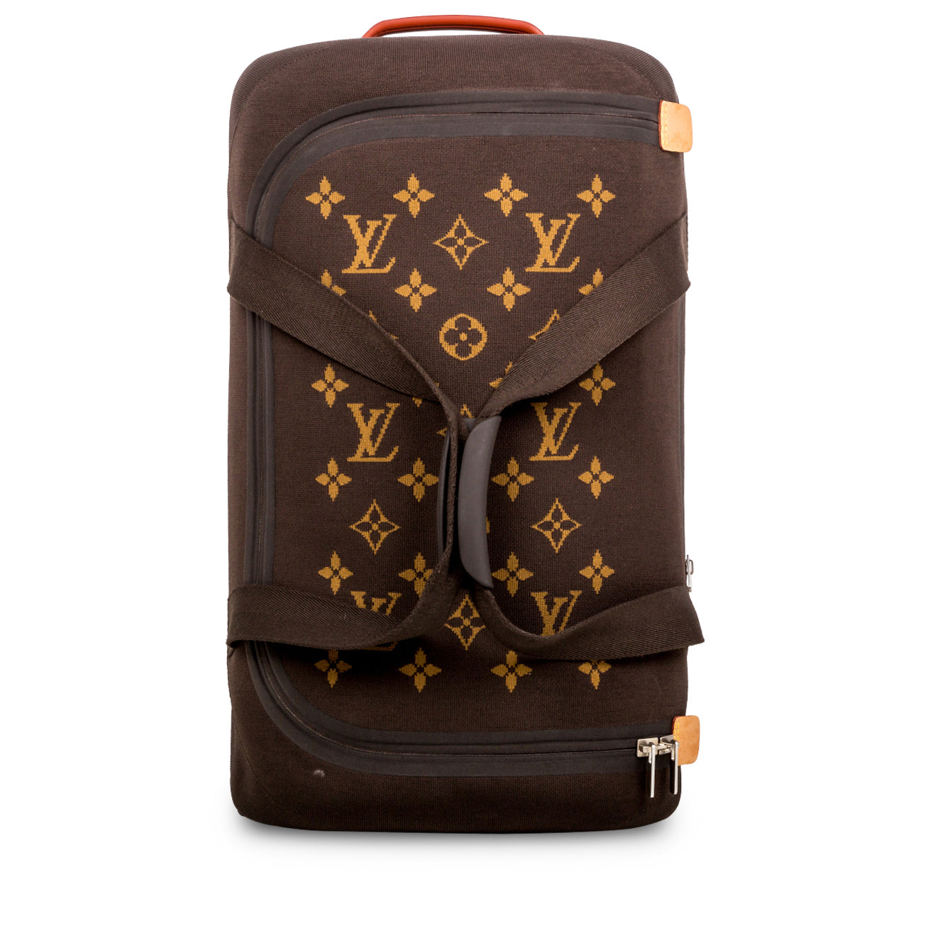 Louis Vuitton Orange Monogram Knit Horizon Soft 55 Duffle Bag at 1stDibs