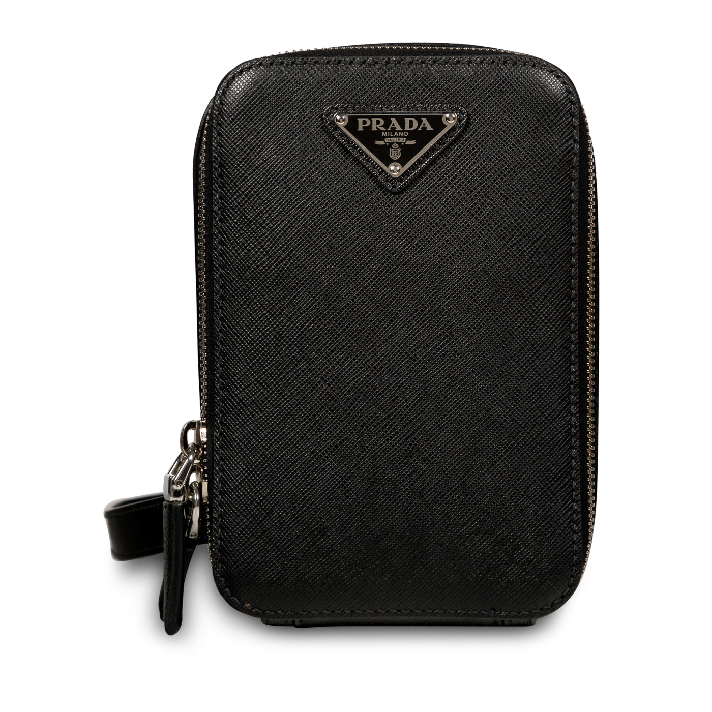 Prada - Mens Saffiano Harness Bag - Black - SHW - Immaculate | Bagista