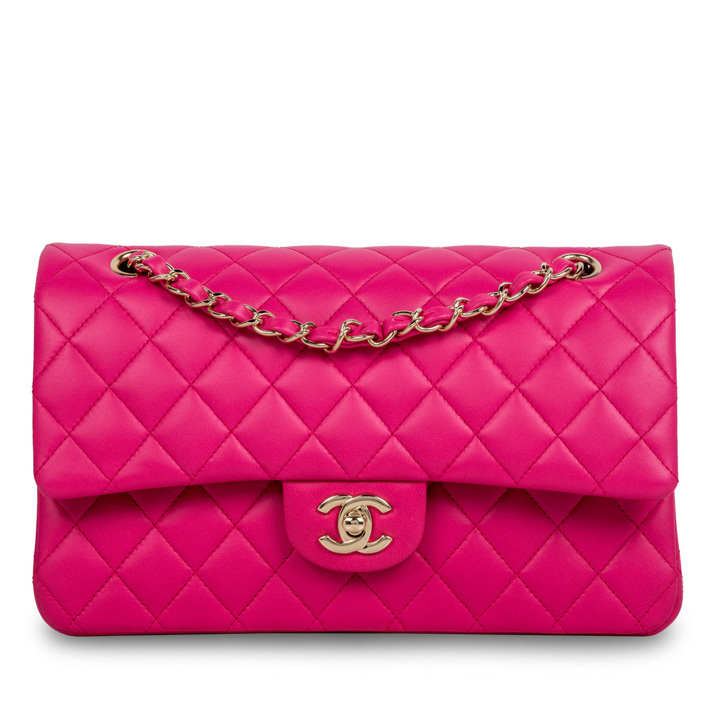 Chanel - Classic Flap Bag - Medium - Hot Pink Lambskin - CGHW - Immaculate  | Bagista