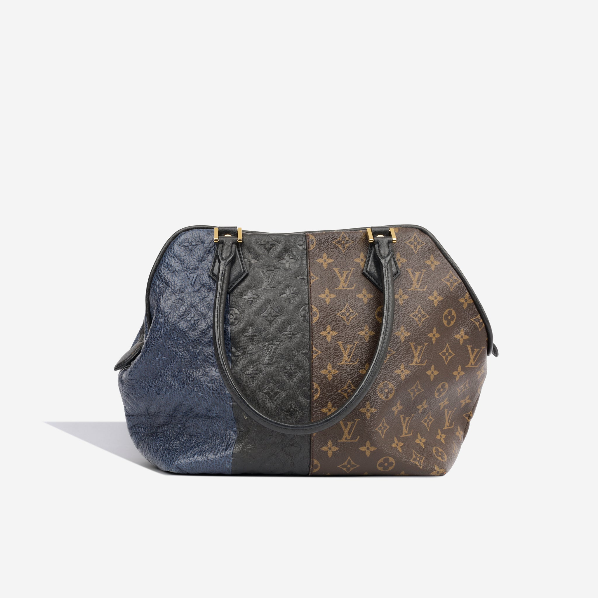 Louis Vuitton Vuitton Block bag Brown Black Blue Leather Cloth ref507292   Joli Closet