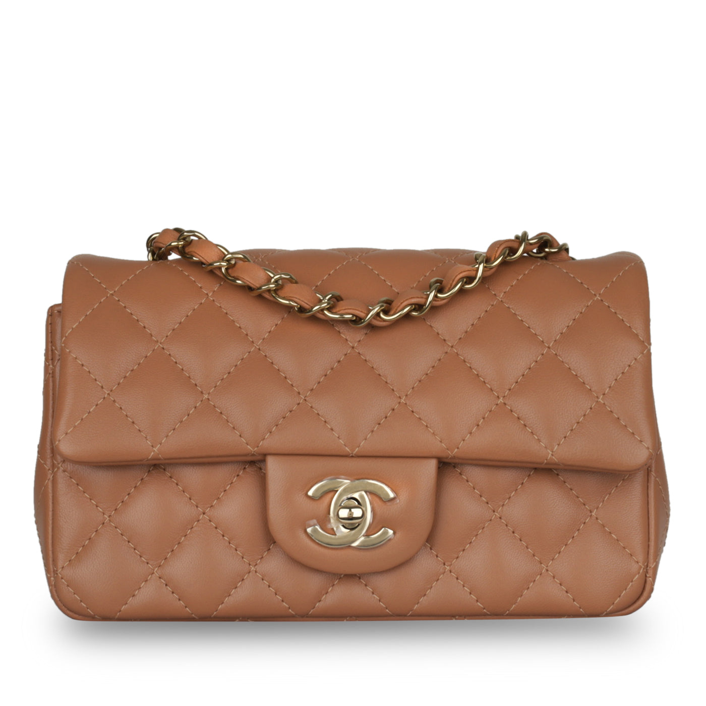 Chanel - Mini Rectangular Classic Flap Bag - Caramel Lambskin - CGHW -  Brand New | Bagista