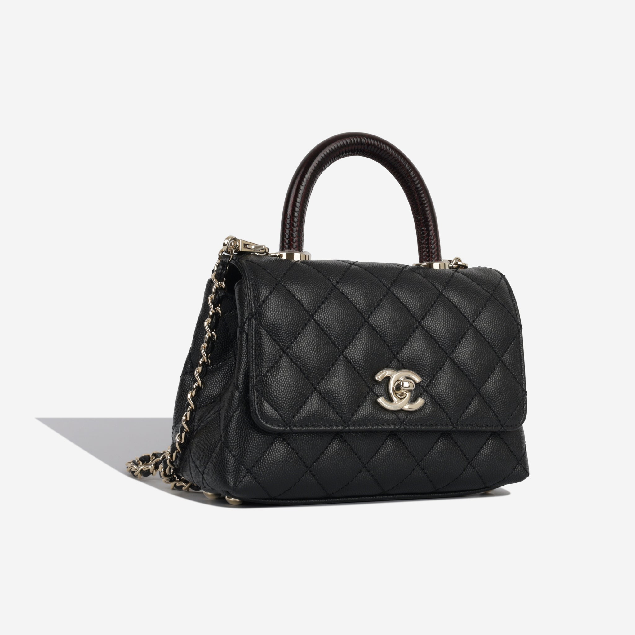 Chanel - Coco Handle - Mini - Black Caviar / Lizard - Brand New | Bagista