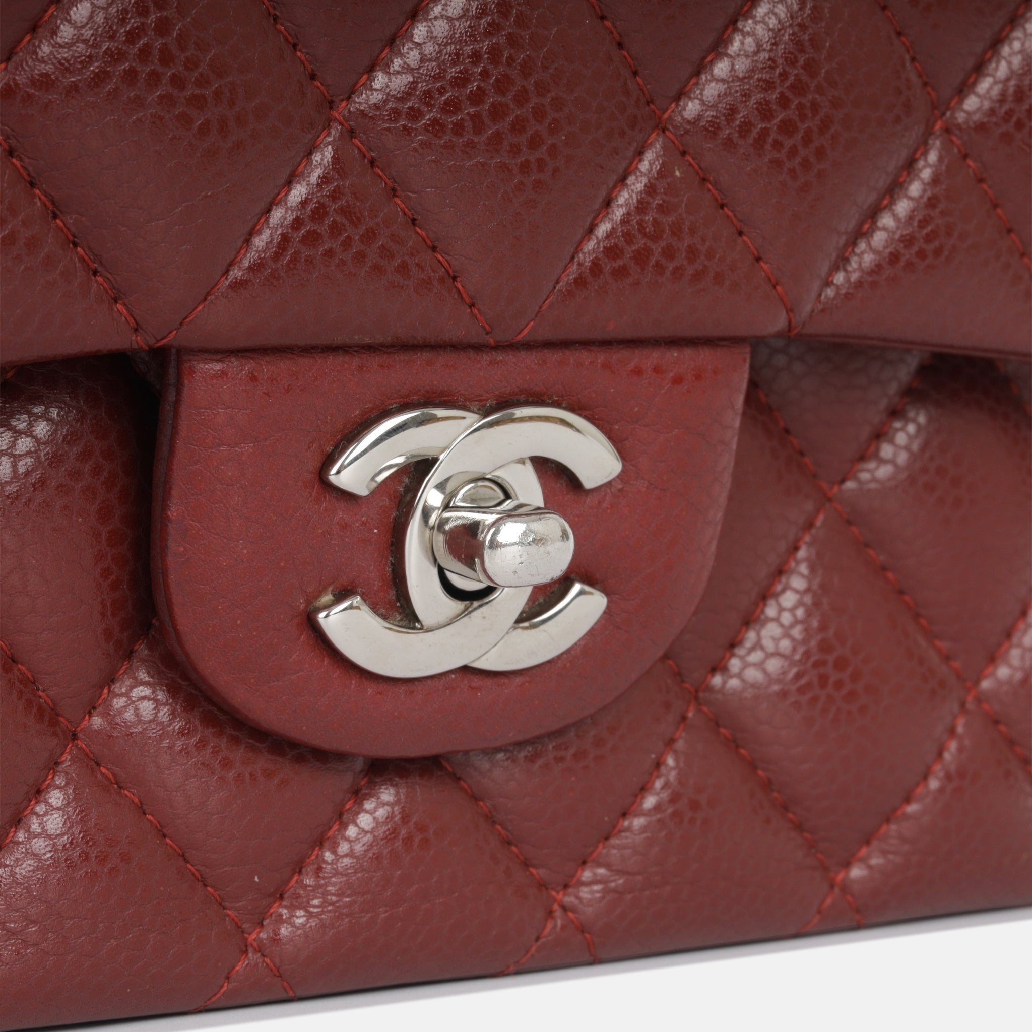 Chanel Burgundy Quilted Caviar Jumbo Classic 255 Double Flap Bag  From a  collection of rare vintage handbags and  Bags Chanel classic flap bag Chanel  flap bag