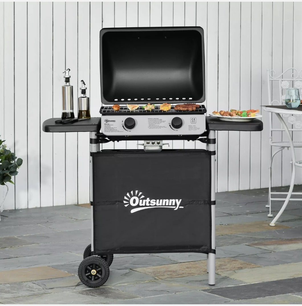 voor kousen spijsvertering Outsunny Propane Gas Barbecue Grill 2 Burner Cooking BBQ 5.6 kW w/ Sid –  Divine Daisiez