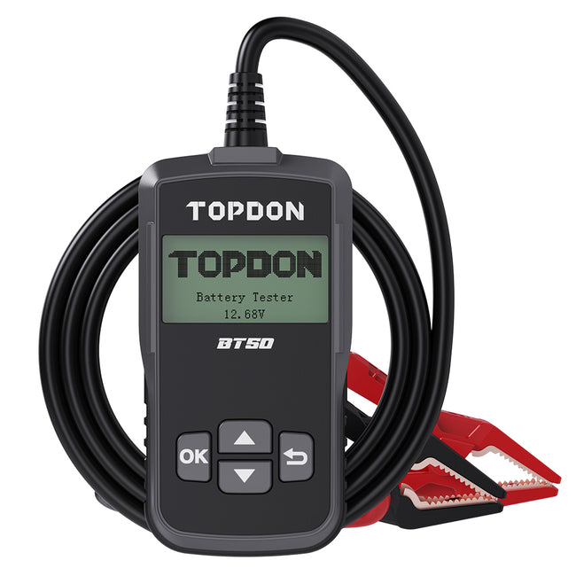 Testeur de Batterie AUTO 12V, TOPDON BT100 100-2000 CCA Testeur d' alternateur automobile Analyseur de batterie numérique pour  Voiture/Camion/Moto/ATV/SUV/Bateau/Yacht : : Auto et Moto