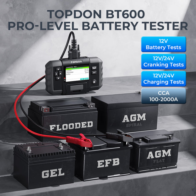 TOPDON Testeur de batterie BT200 12V 24V testeur batterie voiture