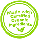 Made with certified organic ingredients