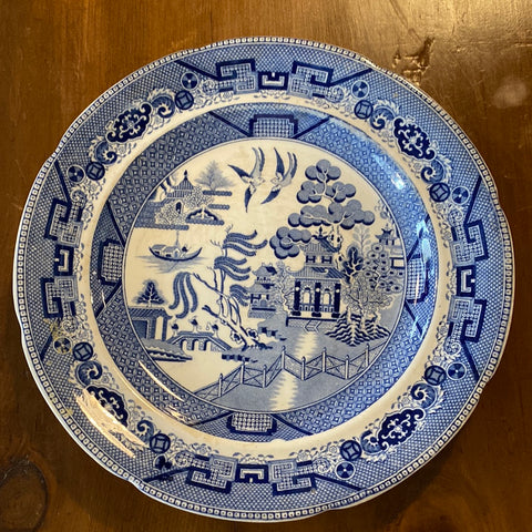 English Blue Willow Plate, c. 1850