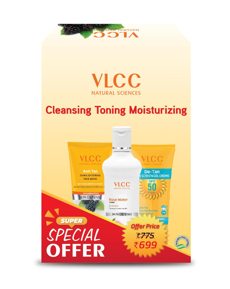 Anti Tan Face Wash, Rose Water Toner & D-Tan SPF 50 Sunscreen