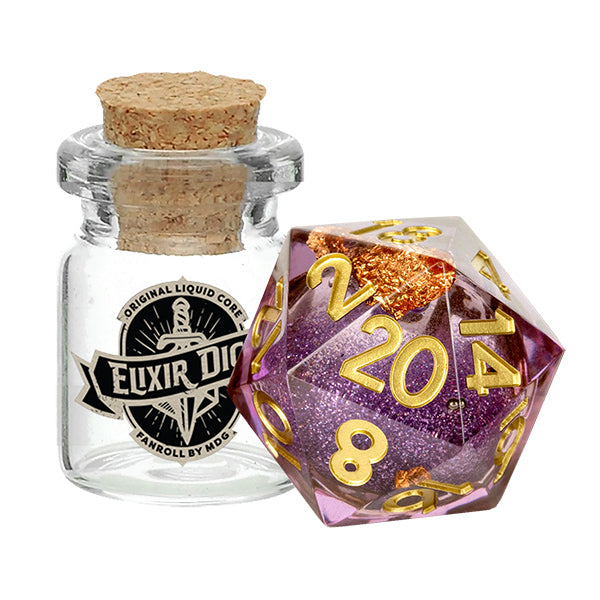 Metallic Dice Games D20 Liquid Core Elixir Dice - Aether Abstract