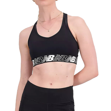 New Balance Running Pace 3.0 medium support sports bra in black