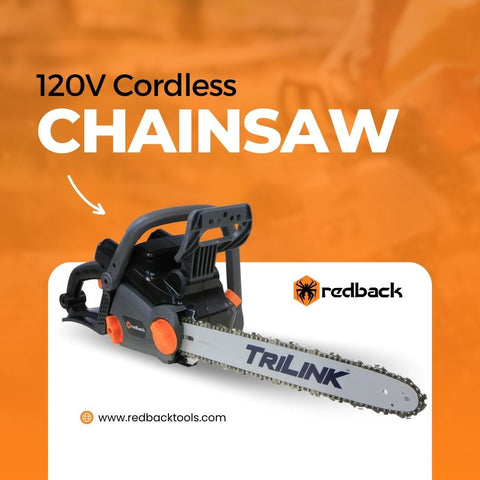 Photo of the Redback Pro 120V Cordless Chainsaw.