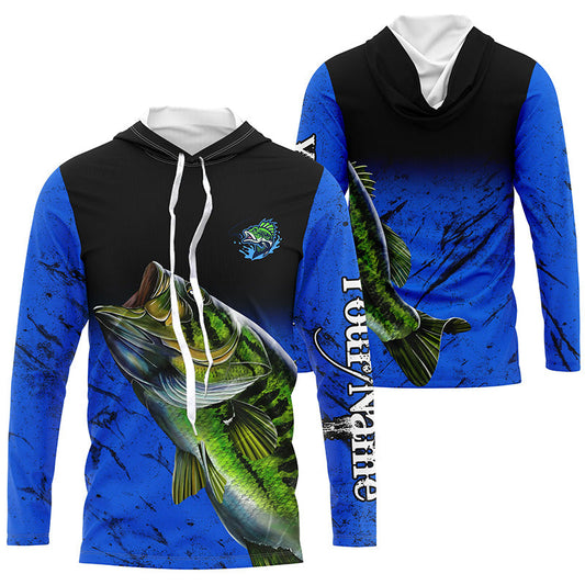 Custom Largemouth Bass Long Sleeve Tournament Fishing Shirts, Bass