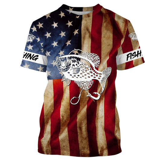 Bluejose Crappie Fishing American Flag Personalized Long Sleeve Perfor –  Blue Jose