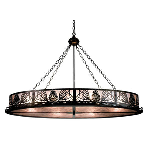 Meyda 48"L Copper Mountain Pine Oval Inverted Pendant - Lighting Accent