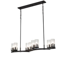 Load image into Gallery viewer, Meyda 52&quot;L  Black Iron Cero 8 Light Oblong Iron Chandelier - Lighting Accent