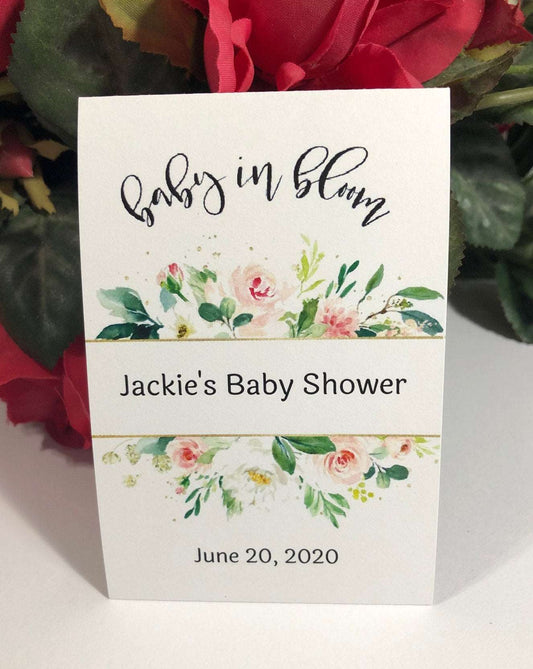  Baby Shower Party Seed Packets Favors for Guests Baby in Bloom  Sign 100 Pcs Baby Shower Seed Packets Self Adhesive Seed Envelopes Storage  Baby in Bloom Baby Shower Decoration, No Seeds(Green