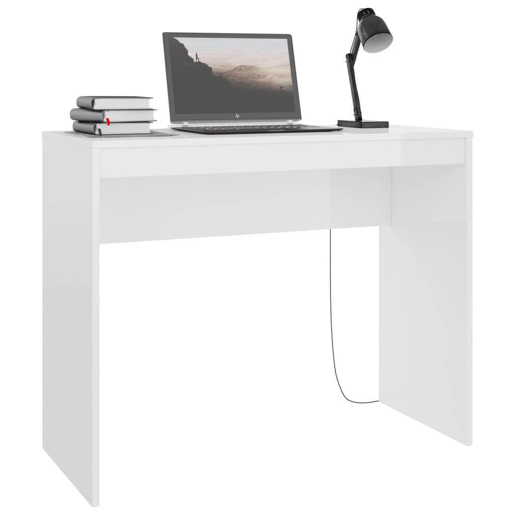 Työpöytä korkeakiilto valkoinen 90x40x72 cm – 
