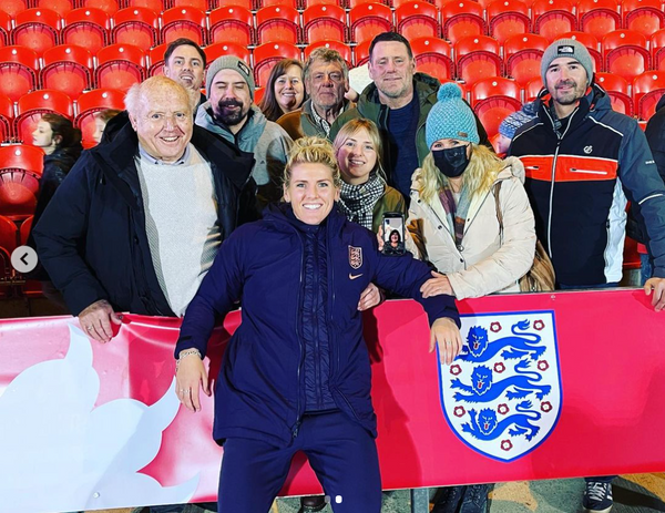 Millie Bright and family at the Lionesses match