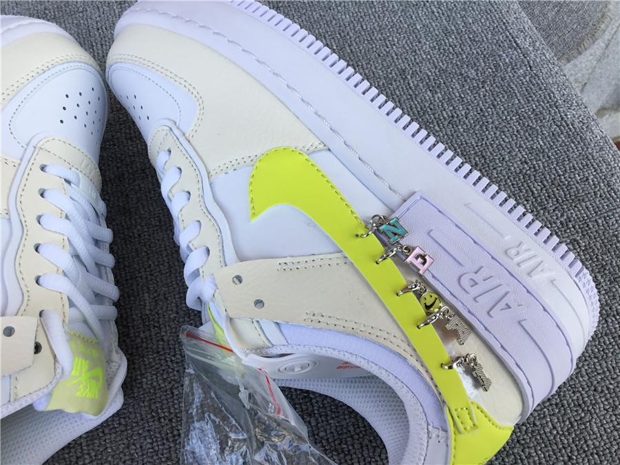 nike air force shadow yellow charm