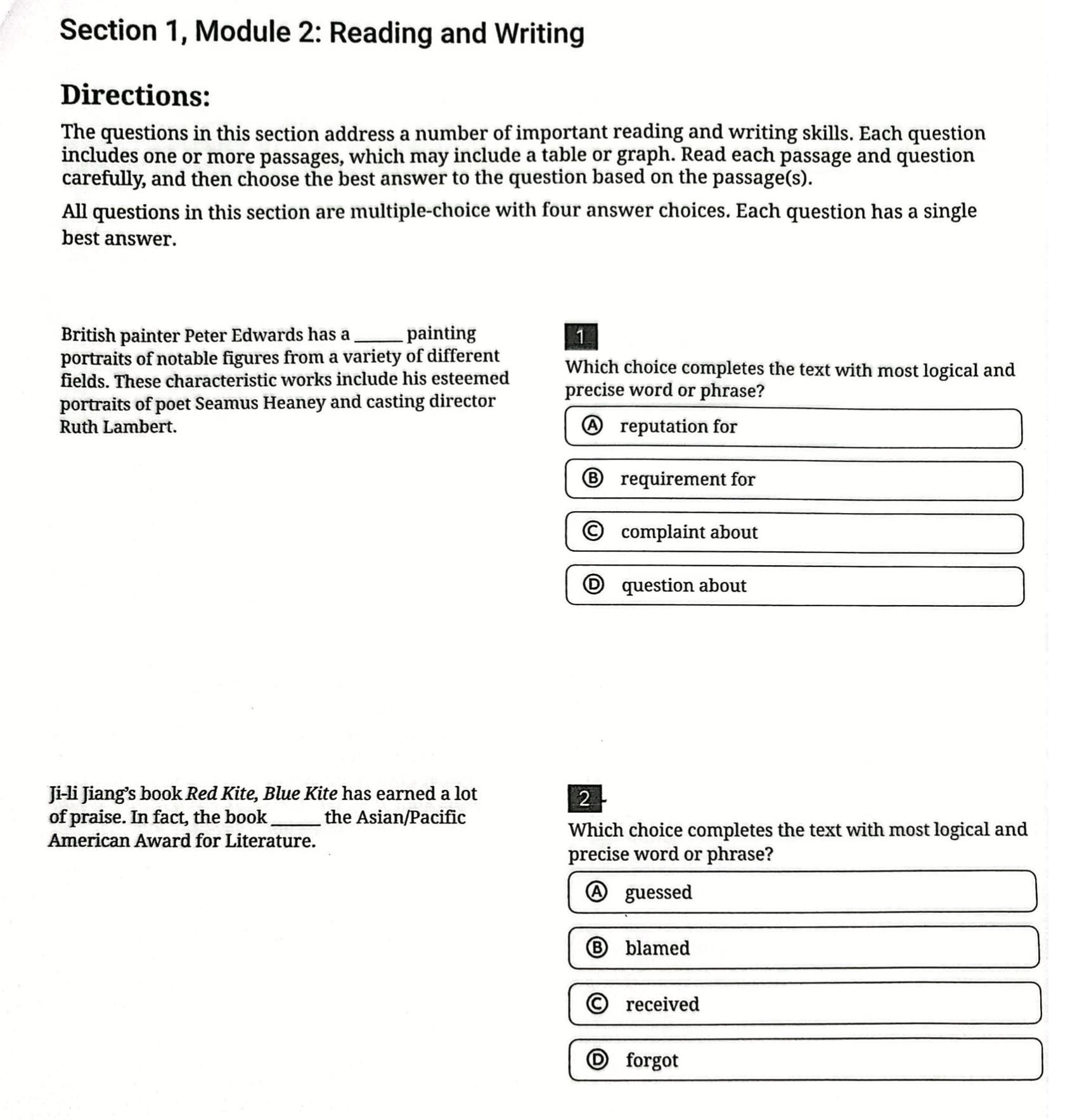 Official 2023 October Digital SAT Test Paper | SAT QAS in PDF with Answers