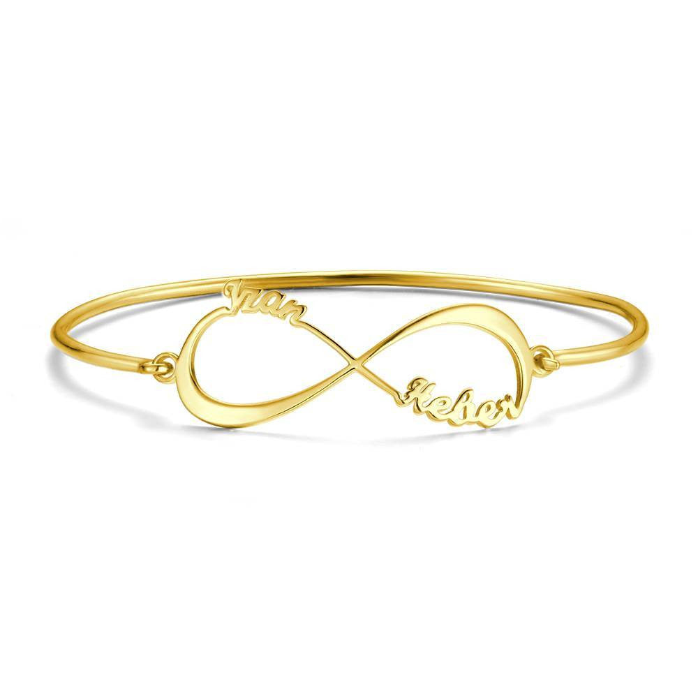 14K Gold Infinity Braceletreal Gold Name Braceletsolid Gold  Etsy  Infinity  bracelet Silver infinity bracelets Infinity jewelry