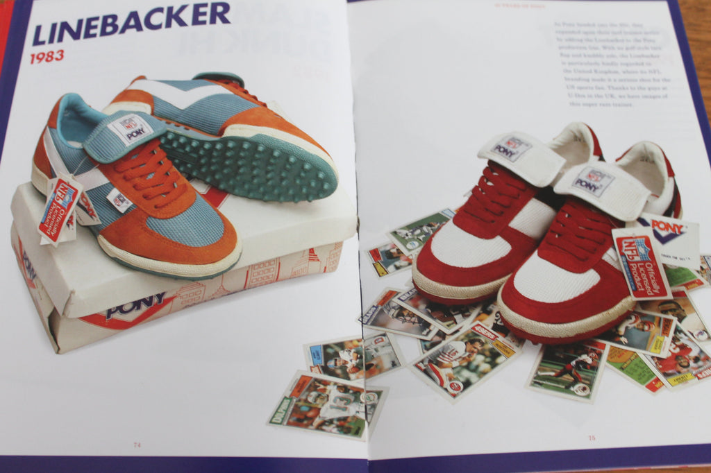 Image of the Pony Linebackers in the Pony book for the brand's 40th anniversary.