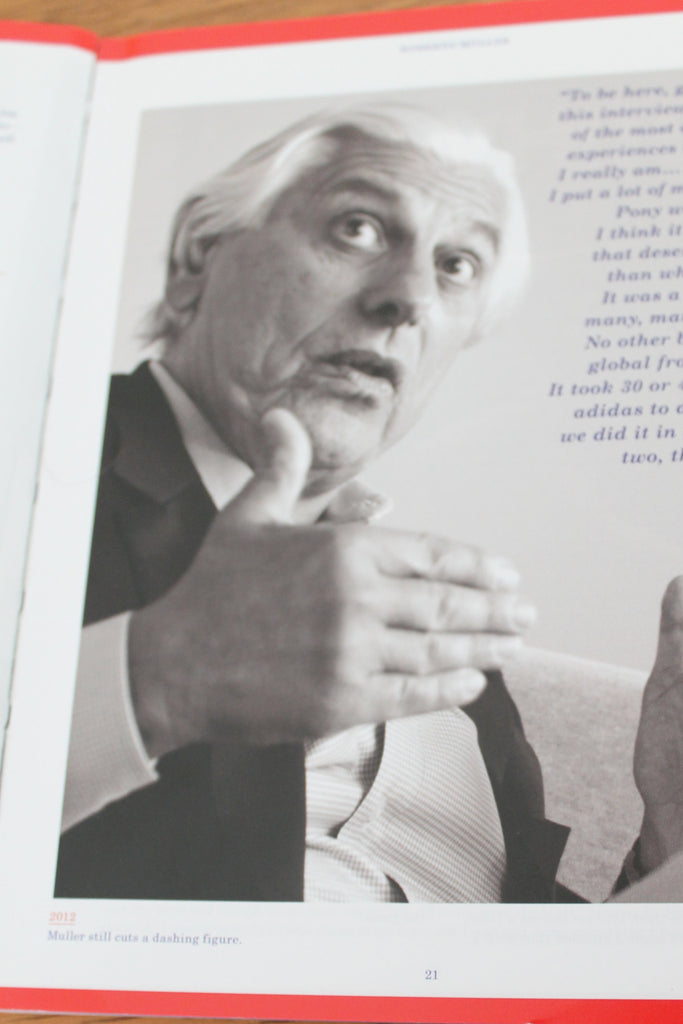 Roberto Muller's image in the Pony book for the brand's 40th anniversary.