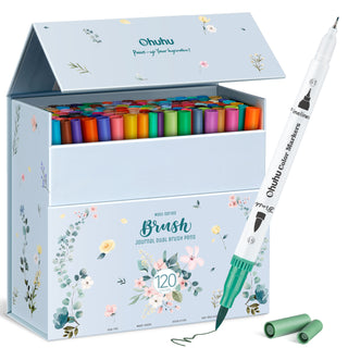.com : Ohuhu 100 Colors Coloring Marker Dual Tips (Brush tip