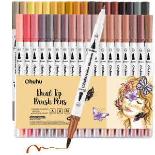  Professional Watercolor Brush Markers Pen 48 Colors of Ohuhu,  Water Based Drawing Marker Brushes+Ohuhu Marker Pads Art Sketchbook,  8.3×8.3 : Arts, Crafts & Sewing