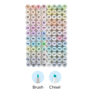 I use the ohuhu 48ct pastel honululu sweetness brush set & caliart