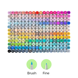 Ohuhu® 120-Color Alcohol-Based Brush-and-Chisel Dual-Tip Art