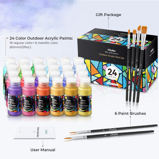 Watercolor Paint Set, Ohuhu 48-Color Watercolor Pallet Fundamentals Set  Vibrant Water-Color Cakes with a Variety of 6 Paintbrush for Watercolor