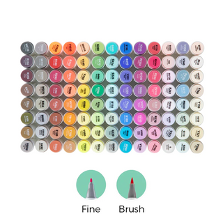  Ohuhu Pastel Markers Brush Tip - 48 Pastel Colors