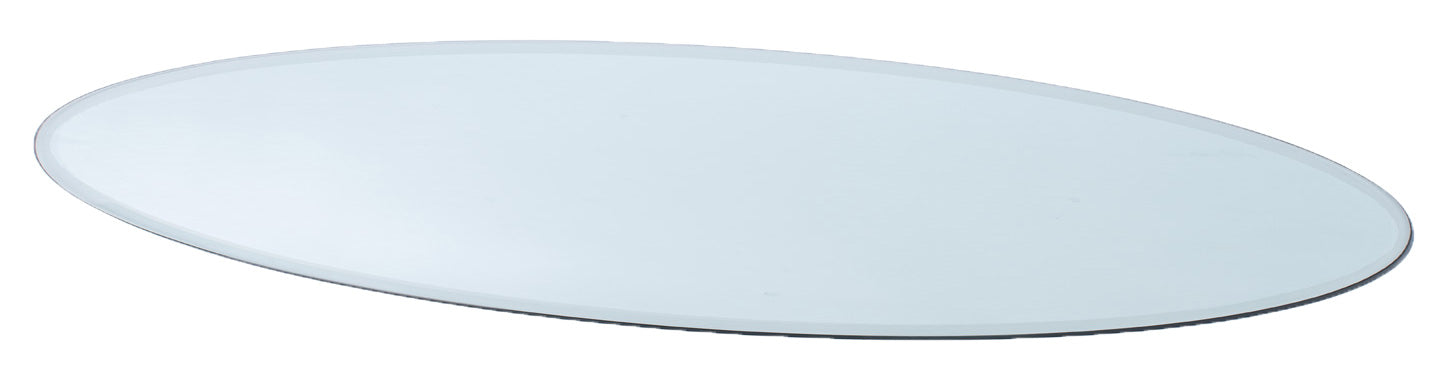 Oval Glass Table Top With White Background