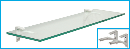 YorkHoMo Glass Shelf, Black, 2 Pack, Bathroom Glass Floating Shower Shelves  with Rail, 9.8 x 9.8 x 2.4 in