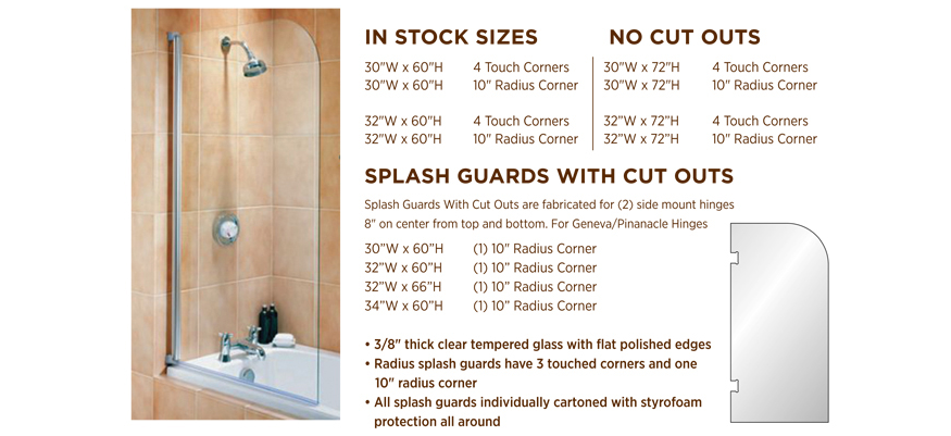 shower splash guards - frameless