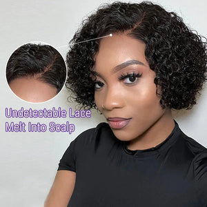 Curly Bob Wig Undetectable HD Lace Glueless Wig 100% Human Hair - panalahair