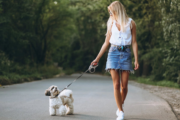 ragazza a spasso col cane