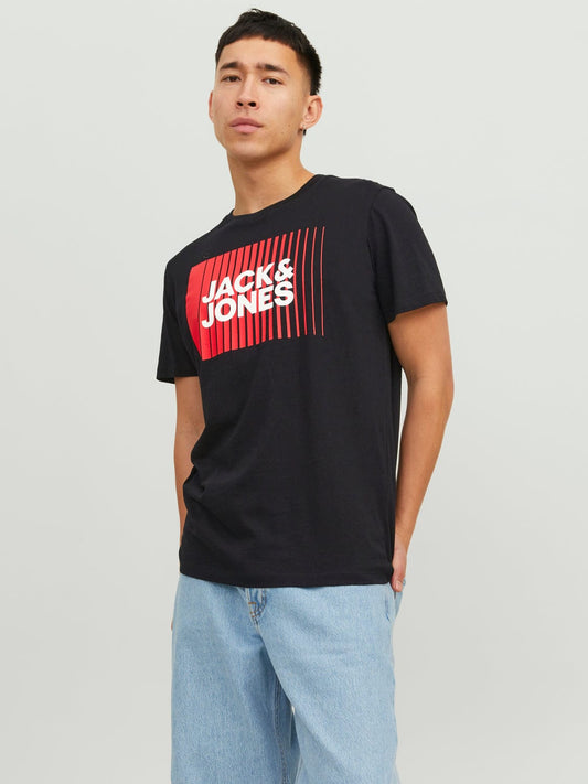 JACK & JONES - Camiseta negra JJEcorp Logo Hombre