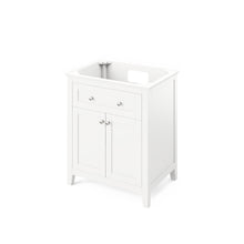 Hardware Resources VKITCHA30WHBGR Chatham 30" Freestanding Single Bathroom Vanity with Countertop and Rectangular Sink in White With Countertop Material: Black Granite (1 1/8" Thickness)