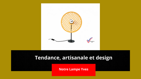 Lampe Artisanale jaune moutarde