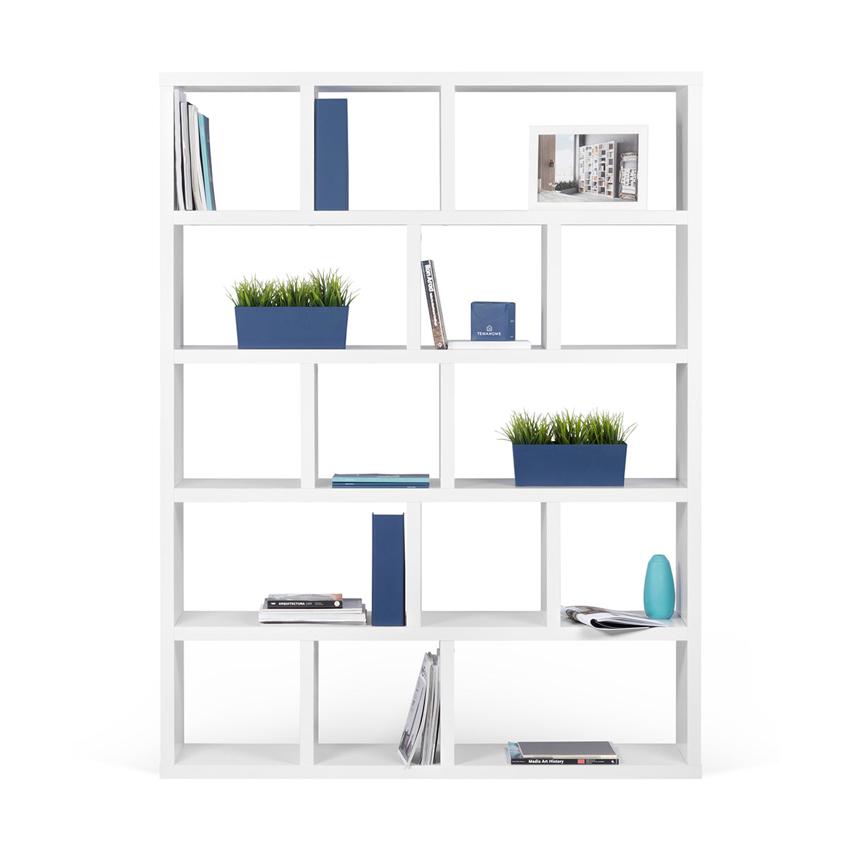 Libreria da parete in legno bianco - 150 x 198 cm - Gadera