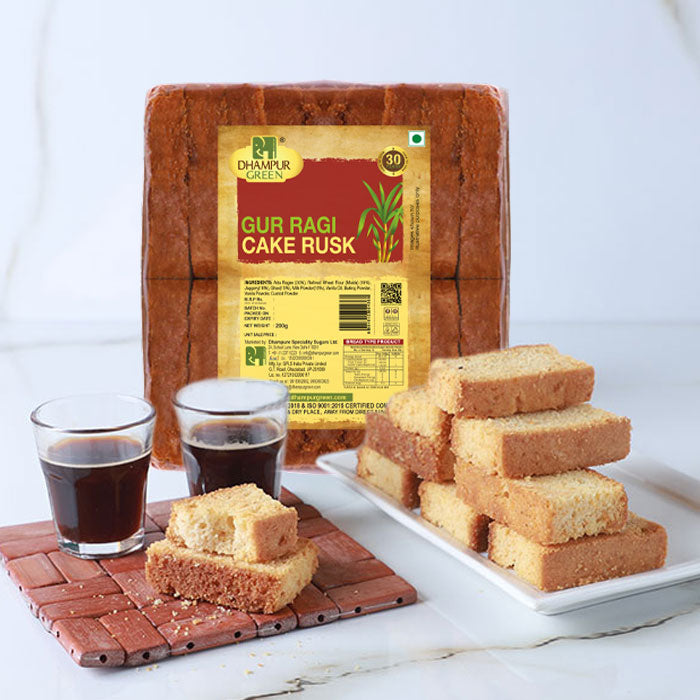 Gur Ragi Cake Rusk 200gm – Dhampur Green