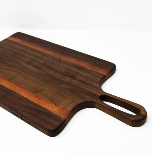 Custom Walnut board (funky side handle) with your choice of colored re –  Wild North Design