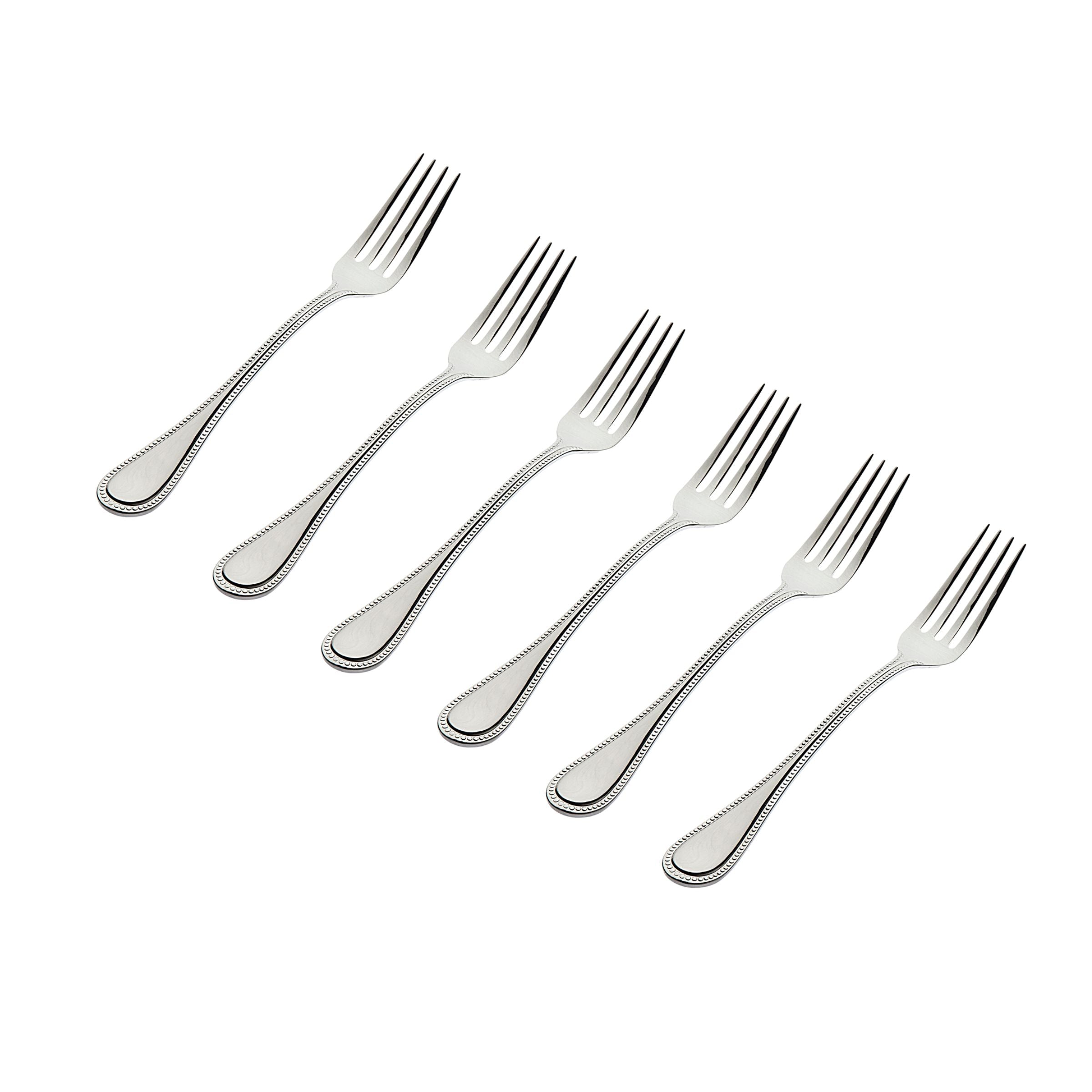 Bead Mirrored 18/0 Stainless Steel Salad Fork, Set of 6